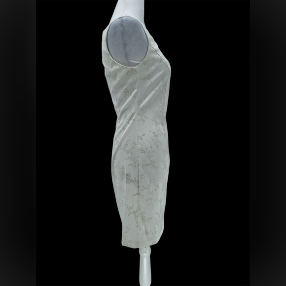 Jodi Kristopher Vintage Ivory Floral Cocktail Mini Dress Size 3/4 XS - Picture 4 of 12